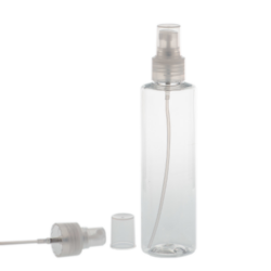 Botella 200 ml PET Transparente con Vaporizador Traslúcido (24/410) - Botellas PET