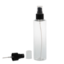 Botella 200 ml PET Transparente con Vaporizador Negro (24/410) - Botellas PET
