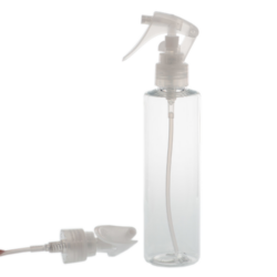 Botella 200 ml PET Transparente con Pistola Spray Trigger Traslúcido (24/410) - Botellas PET