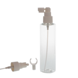 Botella 200 ml PET Transparente con Vaporizador Trompeta Blanco (24/410) - Botellas PET