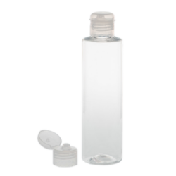 Botella 200 ml PET Transparente con Tapón Bisagra Traslúcido (24/410) - Botellas PET
