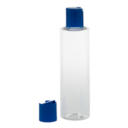 Botella 200 ml PET Transparente con Tapón Disc-Top Azul (24/410) - Botellas PET