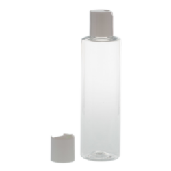 Botella 200 ml PET Transparente con Tapón Disc-Top Blanco (24/410) - Botellas PET