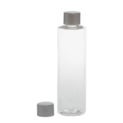 Botella 200 ml PET Transparente con Tapón Gris Plata (24/410) - Botellas PET