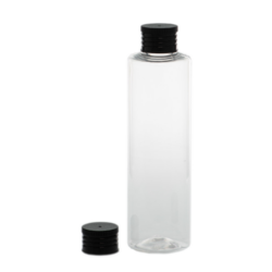 Botella 200 ml PET Transparente con Tapón Negro (24/410) - Botellas PET