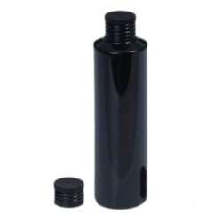 Botella 200 ml PET Negro con Tapón Negro (24/410) - Botellas PET