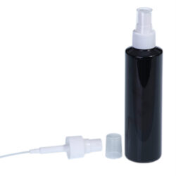 Botella 200 ml PET Negro con Vaporizador Blanco Invertido 360º (24/410) - Botellas PET