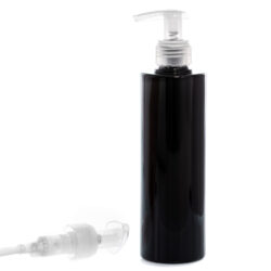 Botella 250 ml PET Negro con Dosificador Ancho Traslúcido (24/410) - Botellas PET