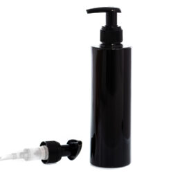 Botella 250 ml PET Negro con Dosificador Ancho Negro (24/410) - Botellas PET