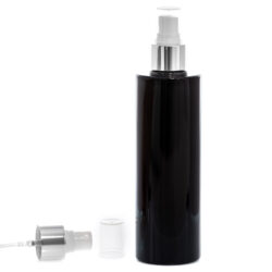 Botella 250 ml PET Negro con Vaporizador Plata Aluminio (24/410) - Botellas PET