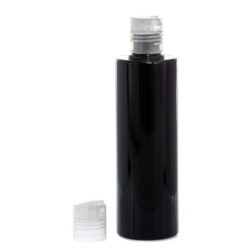 Botella 250 ml PET Negro con Tapón Disc-Top Traslúcido (24/410) - Botellas PET