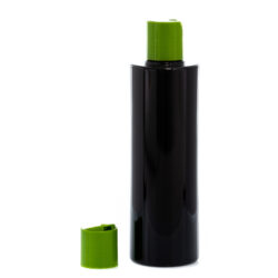 Botella 250 ml PET Negro con Tapón Disc-Top Verde (24/410) - Botellas PET