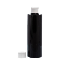 Botella 250 ml PET Negro con Tapón Blanco (24/410) - Botellas PET