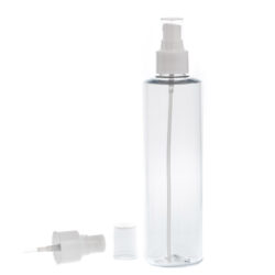 Botella 250 ml PET Transparente con Vaporizador Blanco (24/410) - Botellas PET