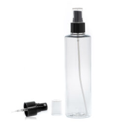 Botella 250 ml PET Transparente con Vaporizador Negro (24/410) - Botellas PET