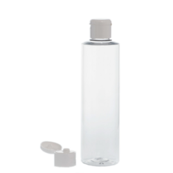 Botella 250 ml PET Transparente con Tapón Bisagra Blanco (24/410) - Botellas PET