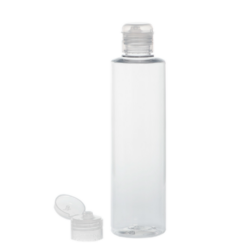Botella 250 ml PET Transparente con Tapón Bisagra Traslúcido (24/410) - Botellas PET