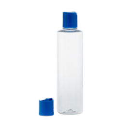 Botella 250 ml PET Transparente con Tapón Disc-Top Azul (24/410) - Botellas PET