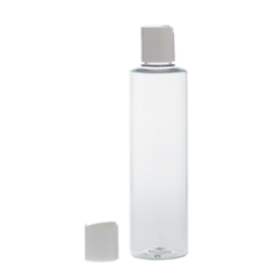 Botella 250 ml PET Transparente con Tapón Disc-Top Blanco (24/410) - Botellas PET