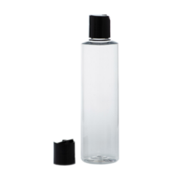 Botella 250 ml PET Transparente con Tapón Disc-Top Negro (24/410) - Botellas PET