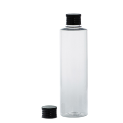 Botella 250 ml PET Transparente con Tapón Negro (24/410) - Botellas PET