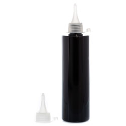 Botella 300 ml PET Negro con Tapón Cánula Traslúcido y Capuchón de Presión (24/410) - Botellas PET