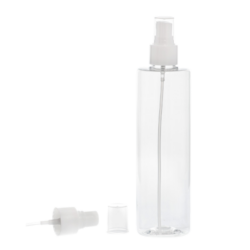 Botella 300 ml PET Transparente con Vaporizador Blanco (24/410) - Botellas PET