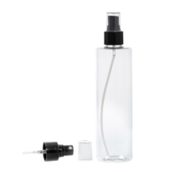 Botella 300 ml PET Transparente con Vaporizador Negro (24/410) - Botellas PET