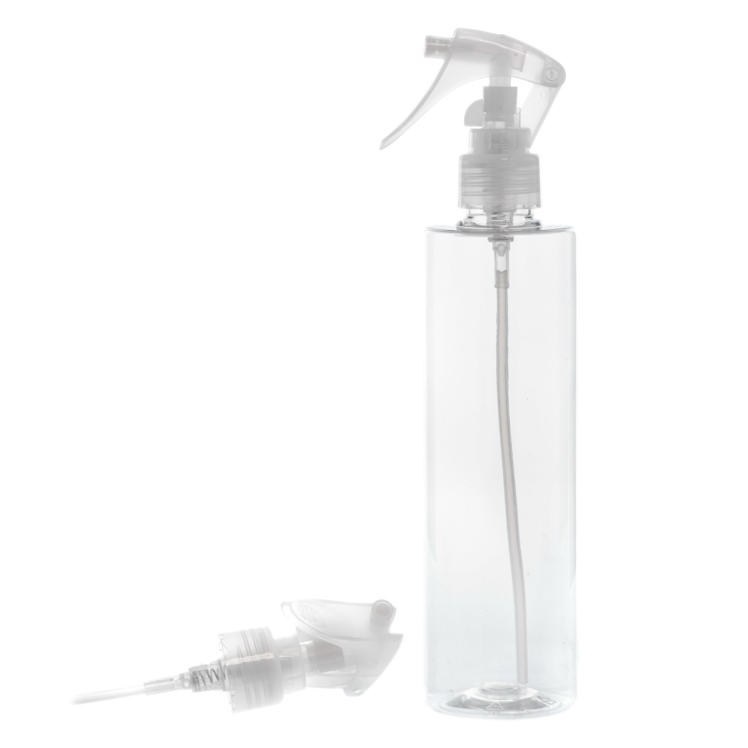 Botella 300 ml PET Transparente con Pistola Spray Trigger Traslúcido (24/410) - Botellas PET