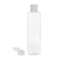 Botella 300 ml PET Transparente con Tapón Bisagra Blanco (24/410) - Botellas PET