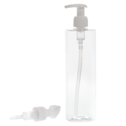 Botella 400 ml PET Transparente con Dosificador Blanco (24/410) - Botellas PET