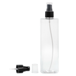 Botella 400 ml PET Transparente con Vaporizador Negro (24/410) - Botellas PET