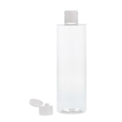 Botella 400 ml PET Transparente con Tapón Bisagra Blanco (24/410) - Botellas PET