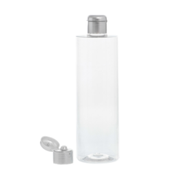 Botella 400 ml PET Transparente con Tapón Bisagra Gris Plata (24/410) - Botellas PET