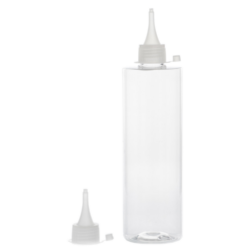 Botella 400 ml PET Transparente con Tapón Cánula Traslúcido y Capuchón de Presión (24/410) - Botellas PET
