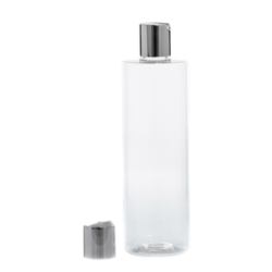 Botella 400 ml PET Transparente con Disc-Top Plata Aluminio (24/410) - Botellas PET