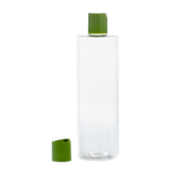 Botella 400 ml PET Transparente con Disc-Top Verde (24/410) - Botellas PET