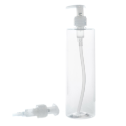 Botella 500 ml PET Transparente con Dosificador Ancho Traslúcido (24/410) - Botellas PET