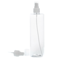 Botella 500 ml PET Transparente con Vaporizador Blanco (24/410) - Botellas PET