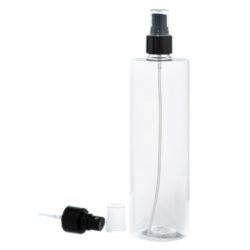 Botella 500 ml PET Transparente con Vaporizador Negro (24/410) - Botellas PET