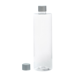 Botella 500 ml PET Transparente con Tapón Gris Plata (24/410) - Botellas PET