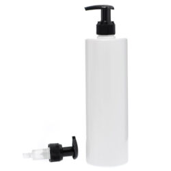 Botella 500 ml PET Blanco con Dosificador Negro (24/410) - Botellas PET