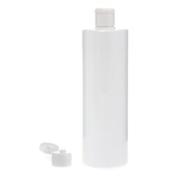 Botella 500 ml PET Blanco con Tapón Bisagra Blanco (24/410) - Botellas PET