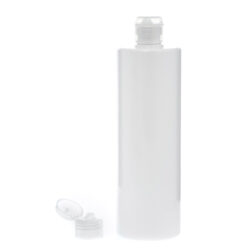 Botella 500 ml PET Blanco con Tapón Bisagra Traslúcido (24/410) - Botellas PET