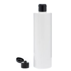 Botella 500 ml PET Blanco con Tapón Bisagra Negro (24/410) - Botellas PET