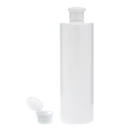 Botella 500 ml PET Blanco con Tapón Bisagra Seta Blanco (24/410) - Botellas PET