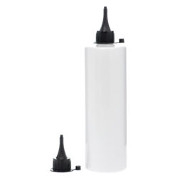 Botella 500 ml PET Blanco con Tapón Cánula Negra y Capuchón de Presión (24/410) - Botellas PET