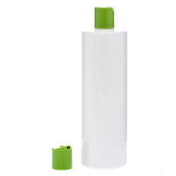 Botella 500 ml PET Blanco con Tapón Disc-Top Verde (24/410) - Botellas PET