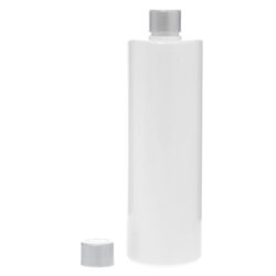 Botella 500 ml PET Blanco con Tapón Gris Plata (24/410) - Botellas PET