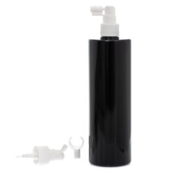Botella 500 ml PET Negro con Vaporizador Trompeta Blanco (24/410) - Botellas PET